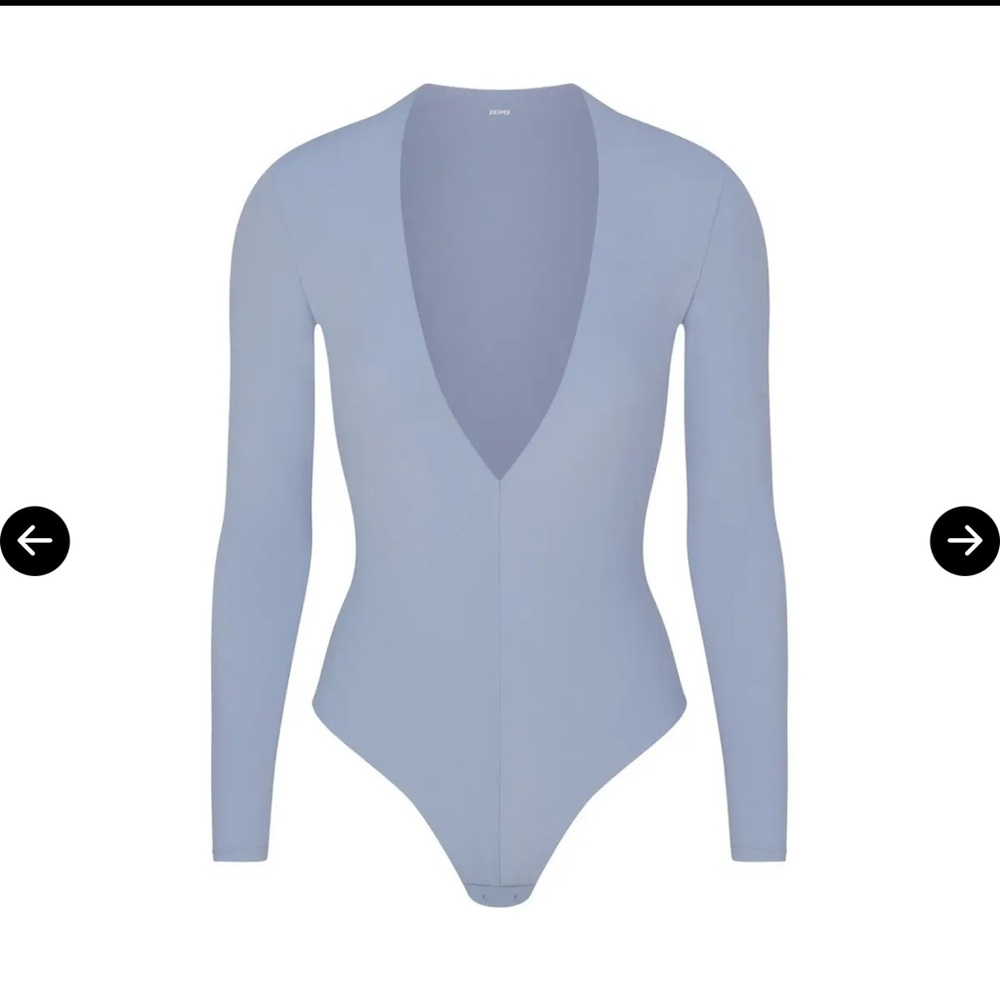 Skims plunge bodysuit in slate!